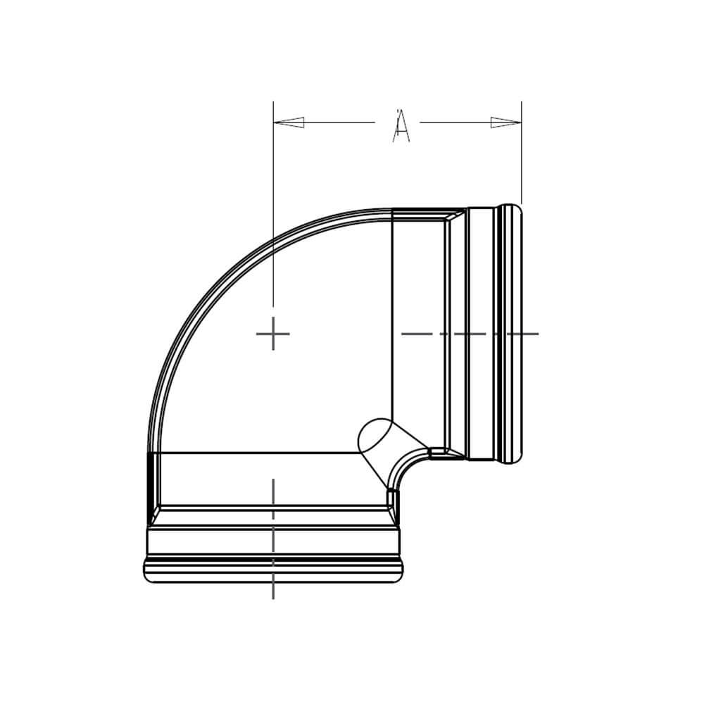 90° Elbow Technical Drawing