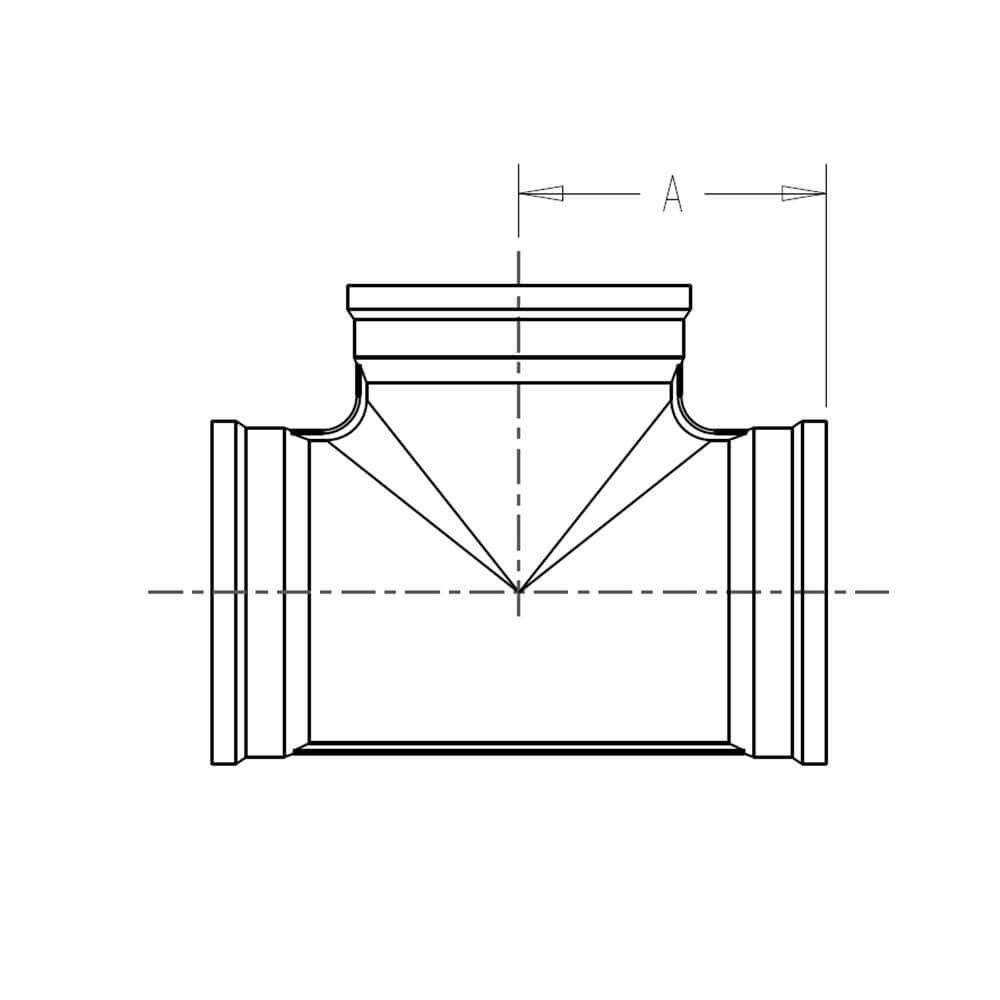 Equal Tee Technical Drawing