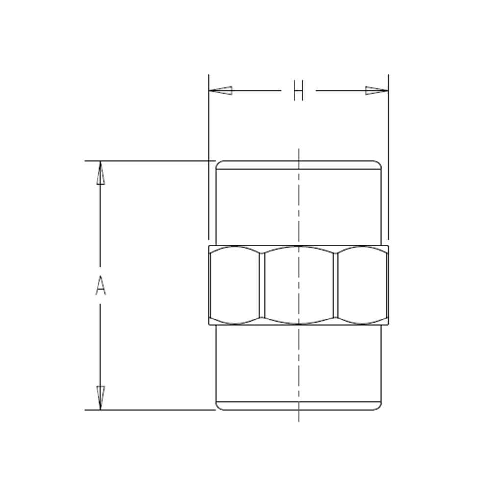 Hex Nipple Technical Drawing